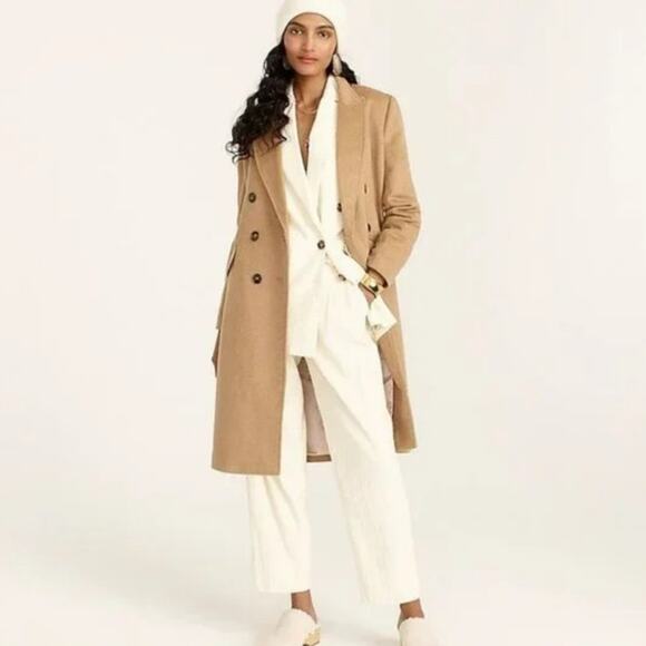 J. Crew Jackets & Blazers - J. Crew Double Breasted Italian Wool Cashmere Coat Jacket Womens 2P Brown